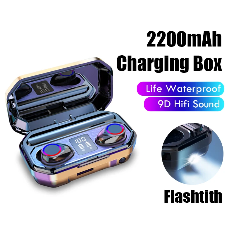 MLHJ Wireless Bluetooth Earphones with Microphone Sports Waterproof Wireless Headphones Headsets Touch Control Music Earbuds