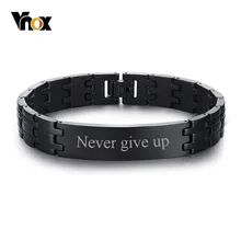 Vnox, персонализация, 12 мм, ID браслеты для мужчин, браслет из нержавеющей стали, повседневный мужской Orna, ts, на заказ, гравировка, подарок на день рождения