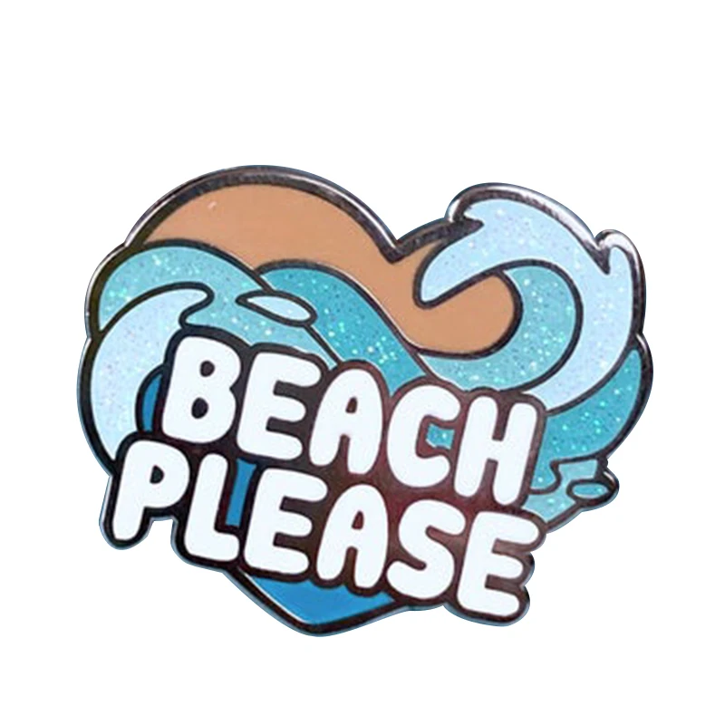 Lovely Ocean Wave Series Pins With Glitter Fun Summer Ocean Beach