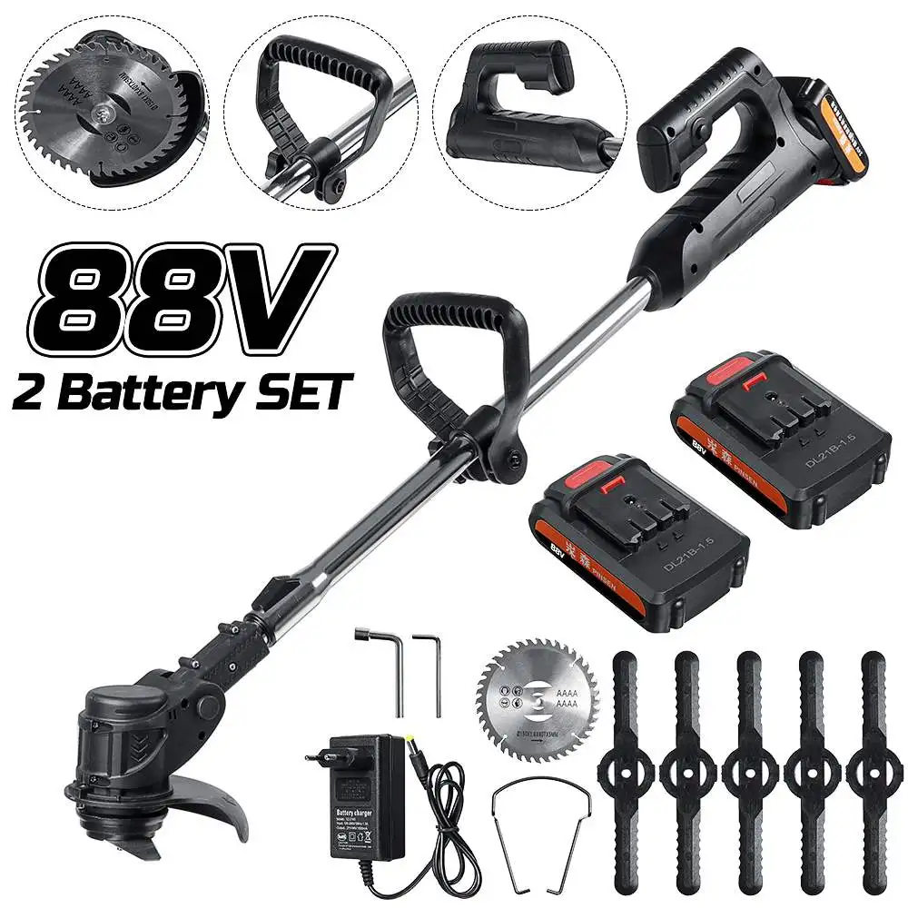 88V Electric Cordless String Trimmer GrassEater Lawn Mower Garden Grass Cutting Machine Pruning Mowing Artifact | Инструменты