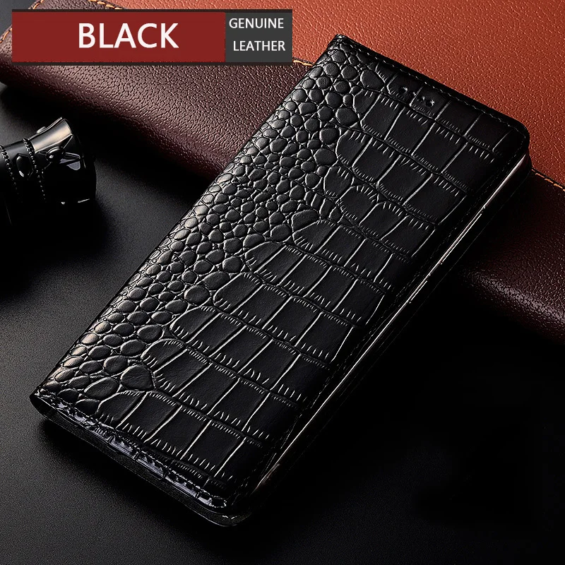 Crocodilo Couro Genuíno Flip Case para Xiaomi,