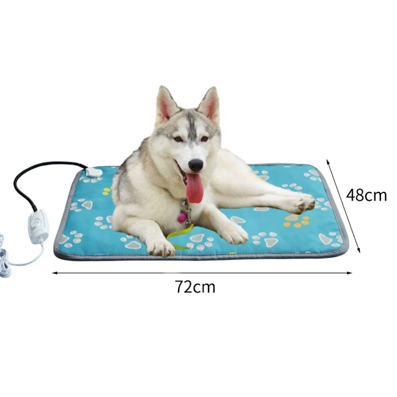 Нагревательный коврик для собак, кровать для осени, для домашних животных, кошек, собак, электрическое нагревательное одеяло, кровать для зимних домашних животных, спальный коврик с электрическим подогревом