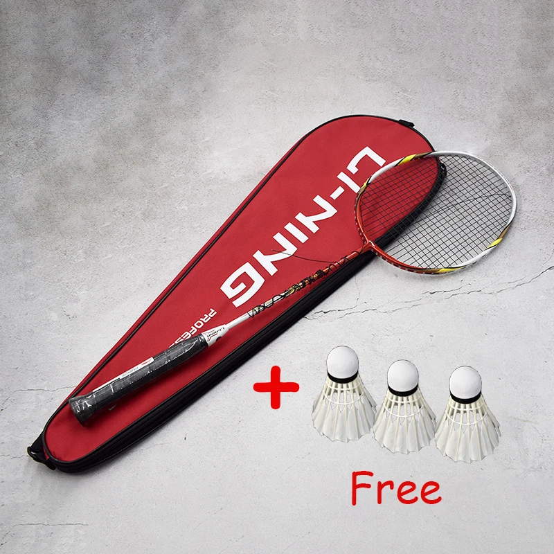 Li-Ning ракетки для бадминтона одиночные из углеродного волокна профессиональные