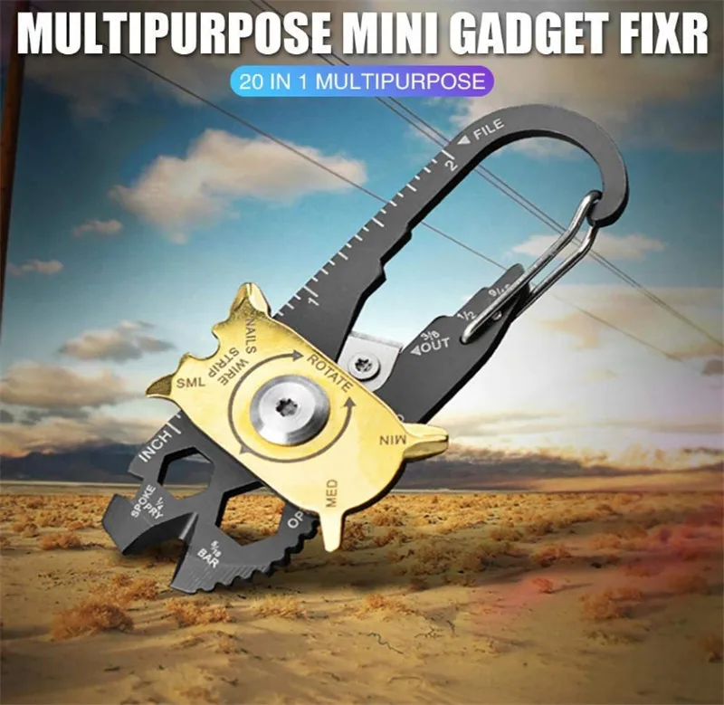20 в 1 Мини-гаджет Fixr EDC Многофункциональный Карабин Многофункциональный инструмент карман для ключей выживания истинное полезное кольцо для кемпинга похода на открытом воздухе