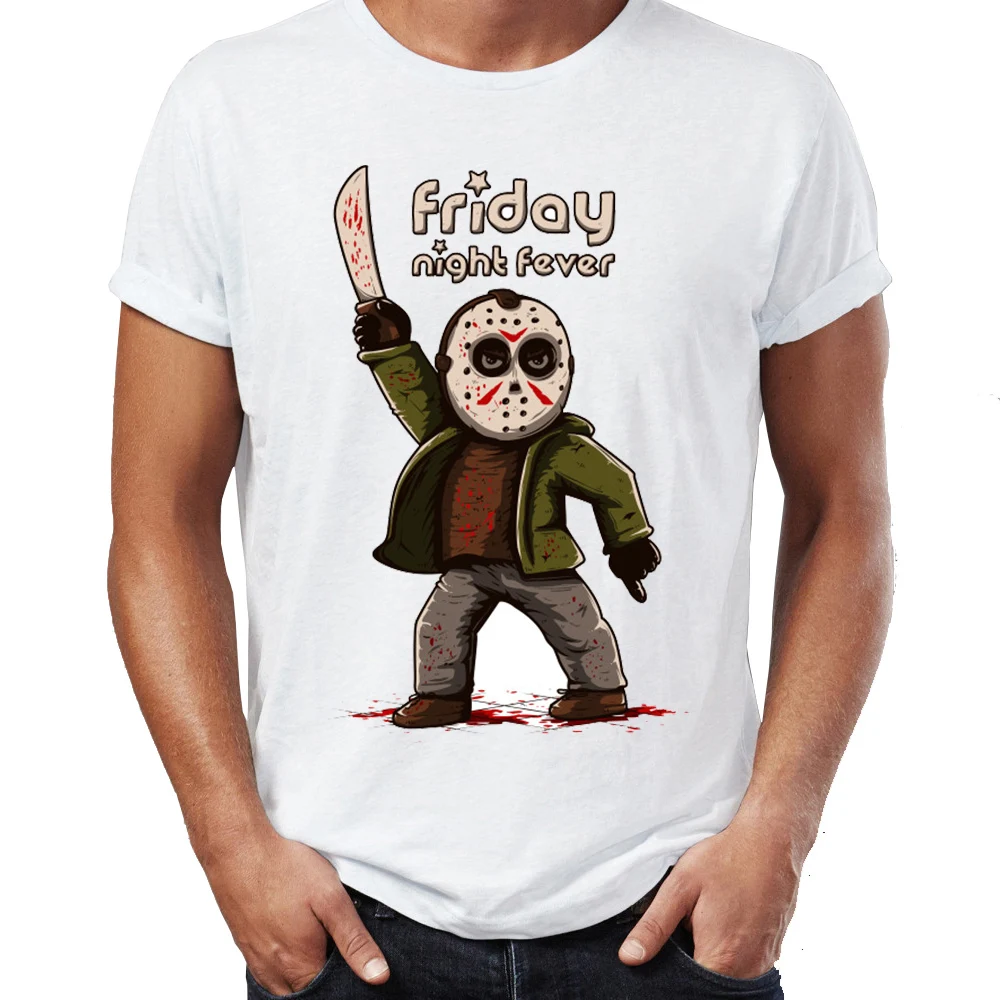 

Hip Hop Men T-shirts Jason Voorhees Friday The 13th Artsy Awesome Artwork Printed Street Guys Tees Swag 100% Cotton Camiseta