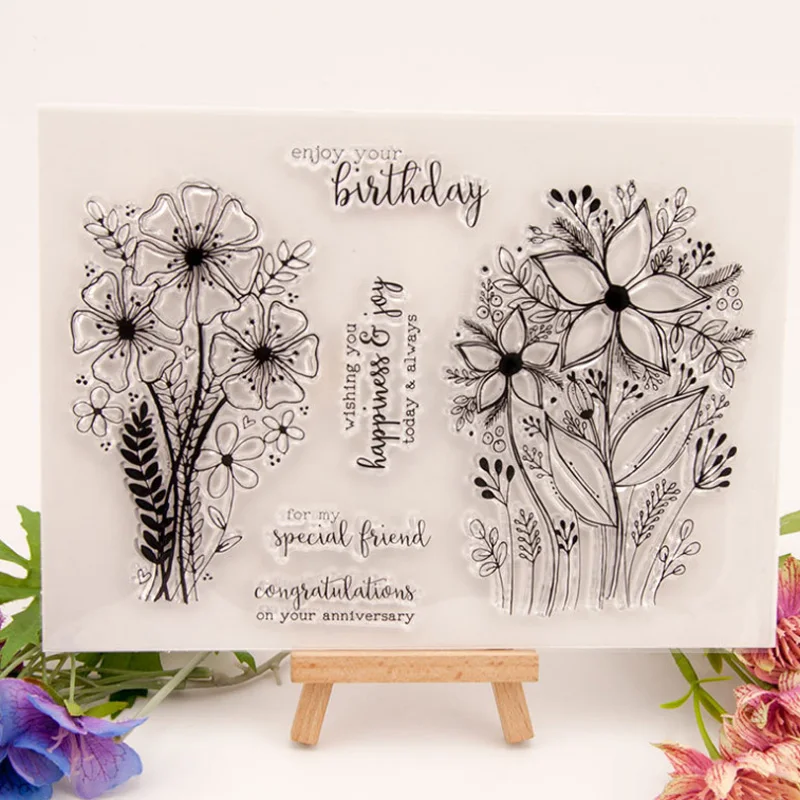 

Bunch Flower Clear Stamps For Scrapbooking DIY Greeting Card Favor