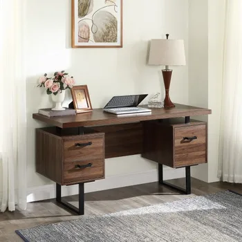 

59 inch Home Office Computer Desk Large work surface Multifunctional Desk Writing Study Table with Drawers