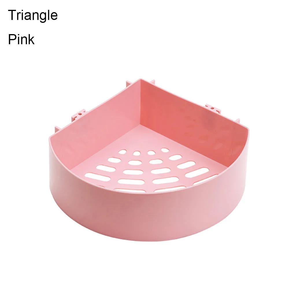 Triangle Pink Полка для ванной комнаты клейкая стойка для хранения угловой держатель гель для душа шампунь Органайзер корзина кухонные украшения дома аксессуары для ванной комнаты - Цвет: Triangle Pink