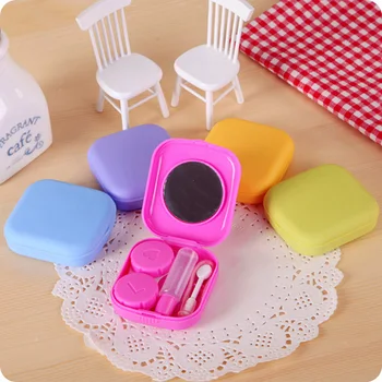 

New Hot New Cute Style Pocket Mini Contact Lens Case Travel Kit Easy Carry Eyes Care Holder Mirror Container SMR88