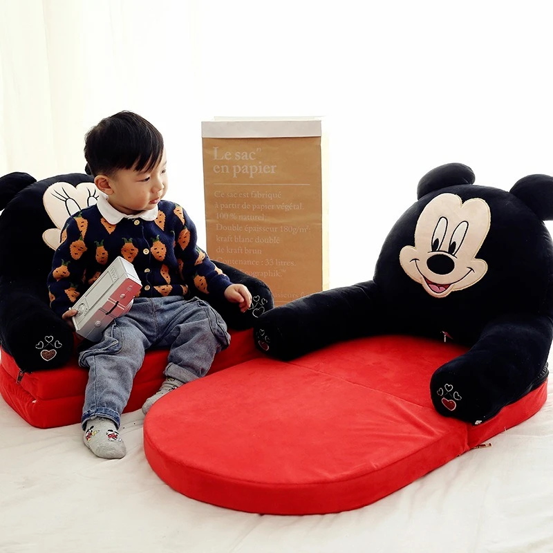 Sofá de dibujos animados de Mickey Mouse niños, silla de bebé, juguetes de peluche para niños, asiento para niños pequeños, nido de Mickey cama para dormir|Asientos de bebé| -