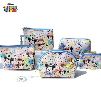 

1 pc Disney Mickey Minnie Mouse portable cosmetic make up bag multi-purpose storage tsum tusm cartoon cute coin purse handbag