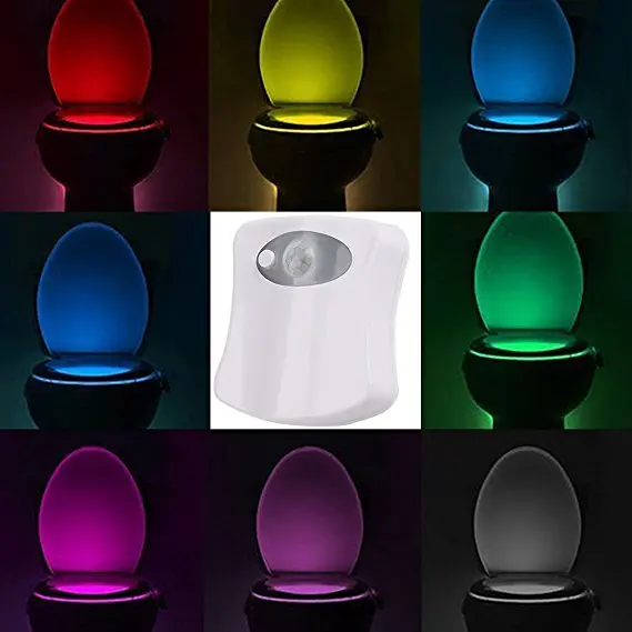 8 color Led Motion Активированный туалетный светильник подходит для любой
