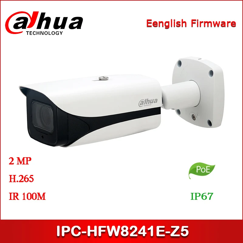 

Dahua IP Camera 2MP IPC-HFW8241E-Z5 7mm ~35mm motorized lens IR AI Bullet Network Camera Support PoE Security Camera