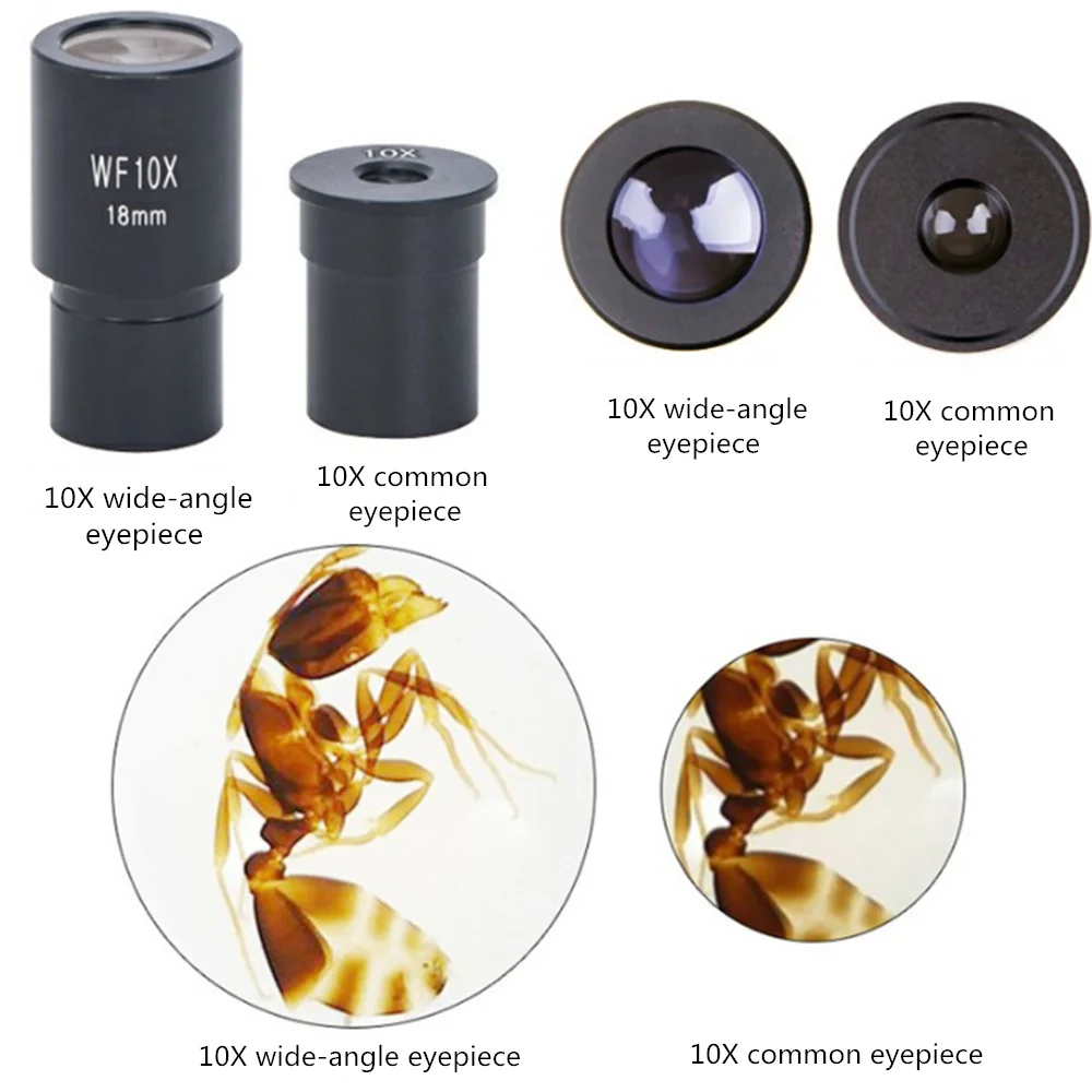 Широкоугольный окуляр микроскопа WF5X WF10X WF16X WF20X WF25X интерфейс 23,2 мм большое поле зрения
