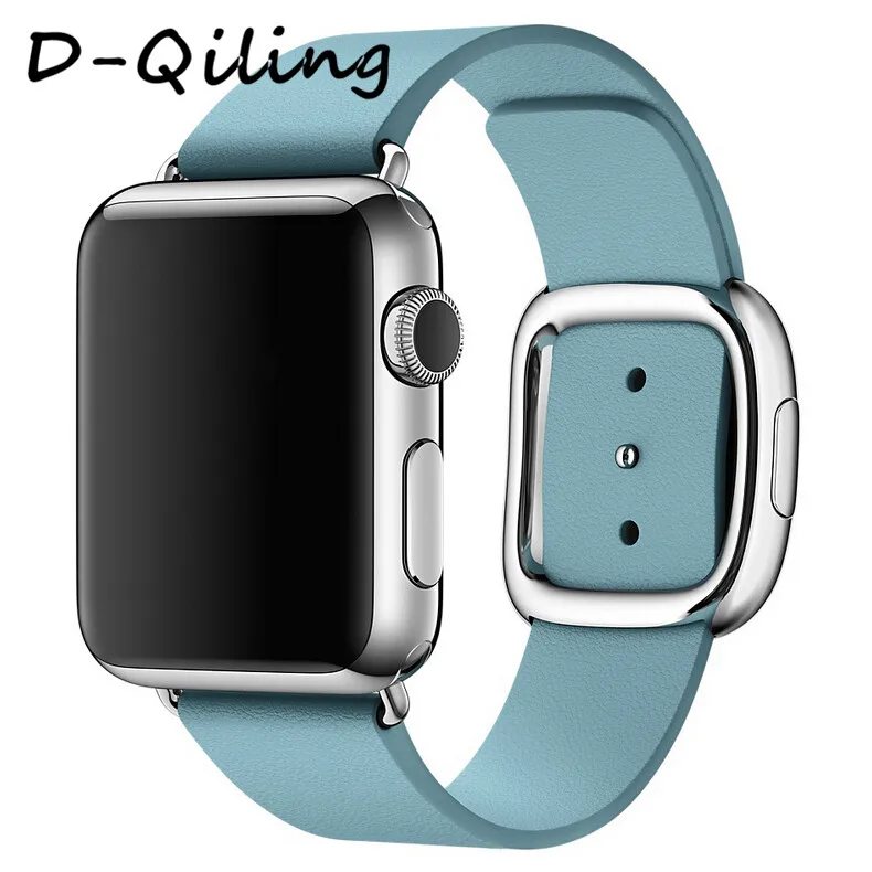 D-Qiling ремешок из натуральной кожи для apple Watch band 4(iwatch 5) 44 мм 40 мм apple watch 3 2 1 ремешок 42 мм 38 мм современные ремешки с пряжками