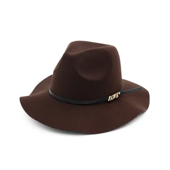 

2020 Fedora Hat Men Women Imitation Woolen Winter Women Felt Hats Men Fashion Black Top Jazz Hat Fedoras Chapeau Sombrero Mujer