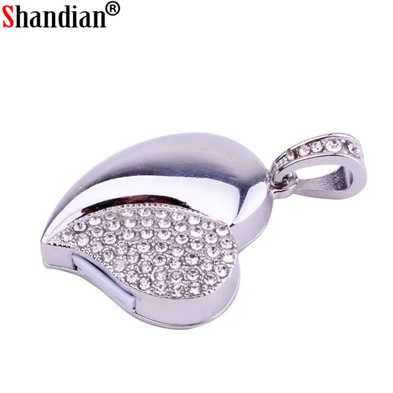 SHANDIAN 100% полная емкость Алмазный кристалл сердце USB флэш накопитель карта памяти
