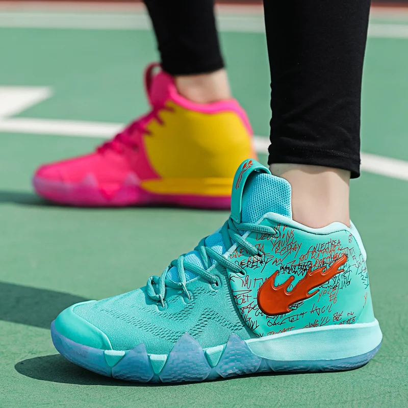 Новые цветные баскетбольные кроссовки с высоким берцем Kyrie 4, мужские баскетбольные кроссовки с нескользящей подошвой, zapatillas hombre Deportiva Basket Li Ning Zapatos - Цвет: Многоцветный