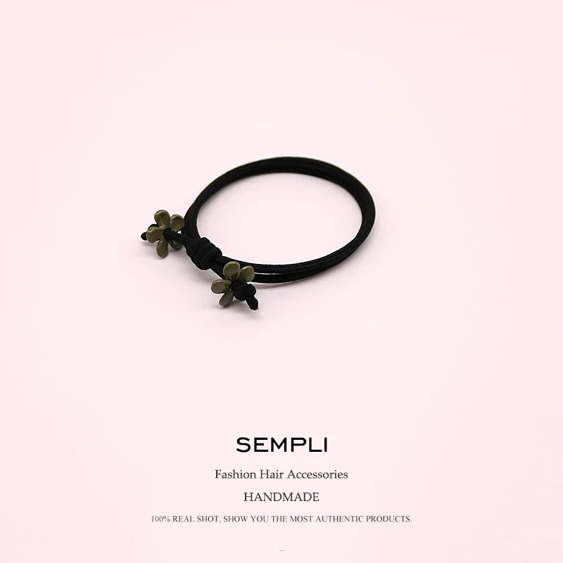 Sempli, 6 шт./лот, эластичные резинки для волос, завязанные маленькими цветами из сплава, для женщин и девочек, детские аксессуары для волос, резинки, новинка