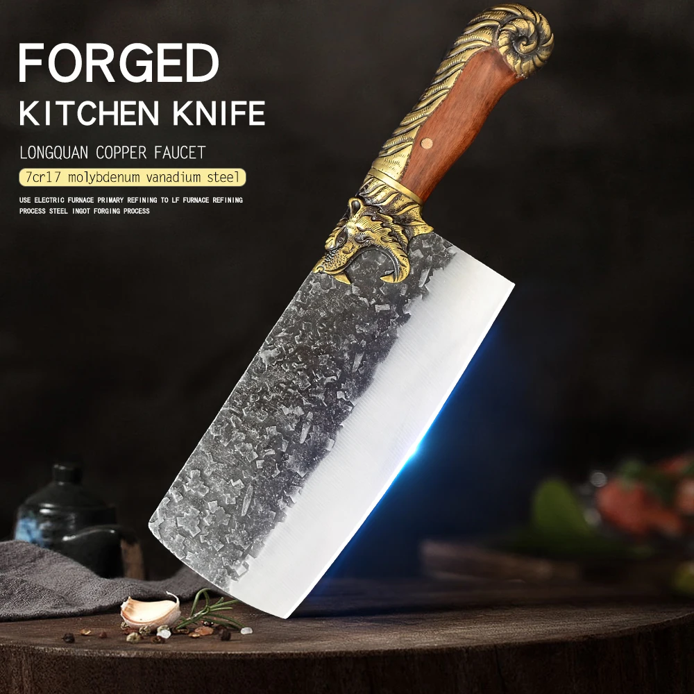 

Molybdenum Vanadium Steel, 9 Inch Bone Chopping Knife, Forged High Hardness Kitchen Knife Tool, Pro Chef's Knives with Gift Box