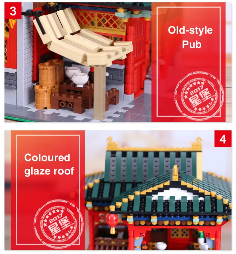 MOC, креативная серия Xingbao 01002, красивый набор таверны, развивающие строительные блоки, кирпичи, игрушки для детей, модельный набор, подарки