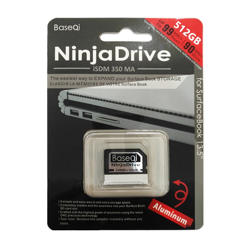 BaseQi NinjaDrive ˷̴ 512GB  ޸ ī SD ī, Microsoft Surface Book 13/15 