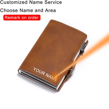 

Rfid Leather Card Wallet For Men Slim Thin Wallet Money Bag Short Purse Small Vintage Customize Magic Wallet Man Walet Wallete