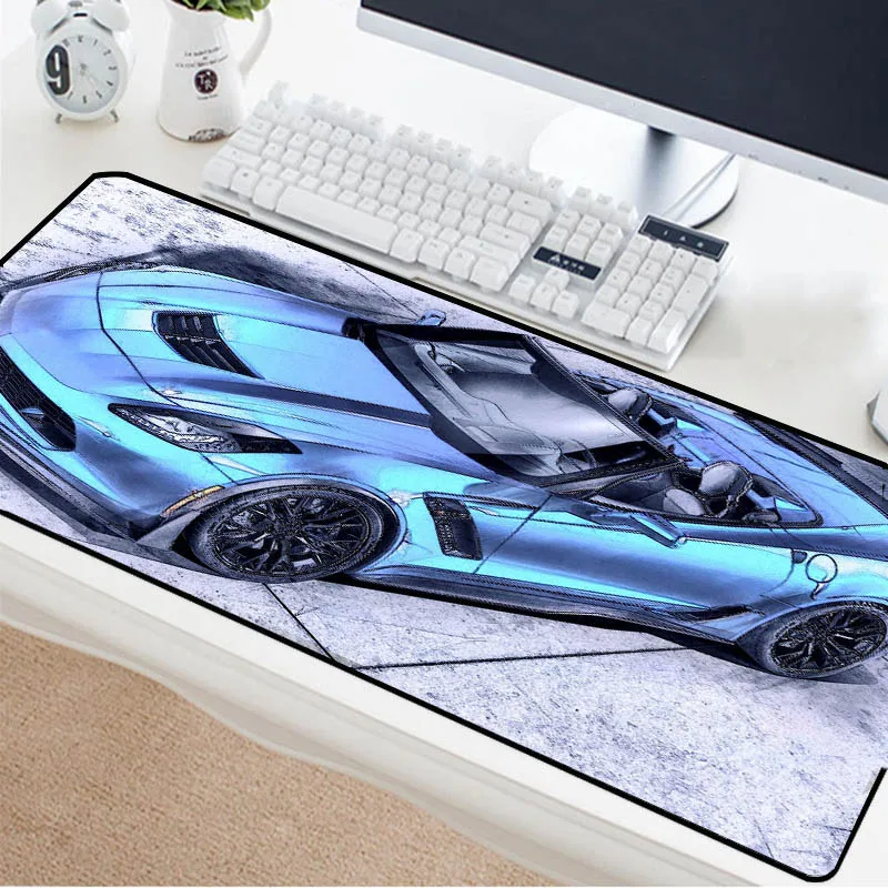 

Mairuige Cool blue sports car pattern mouse pad painting pattern table mat large size non-slip keyboard pad