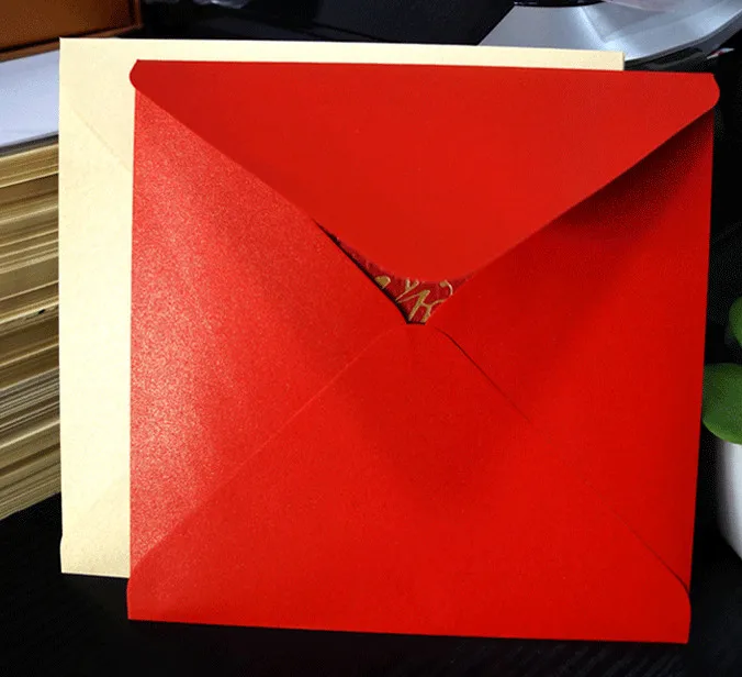  50PCS/lot 16*16cm Square invitations wedding invitation envelopes handkerchief special invitation u - 4.00059E+12