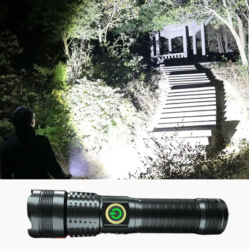 

Powerful Ultra Bright XHP70 LED Flashlight Torch Zoomable Tactical Torch USB Rechargeable Linterna Waterproof Lamp Ultra Bright