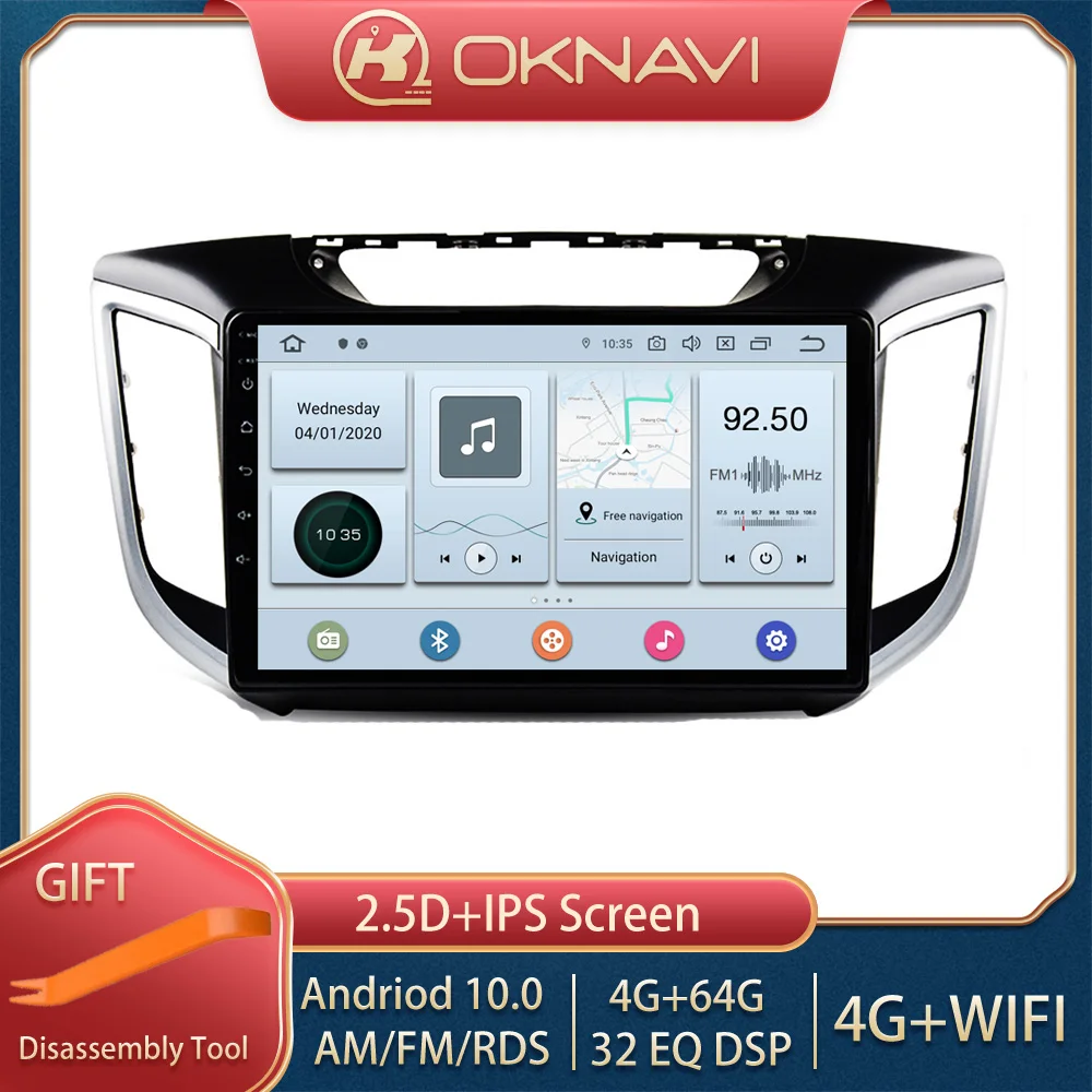 OKNAVI Smart Car Radio Multimedia 10 дюймов Android 9 0 стерео плеер для Hyundai Creta IX25 2014 2019 2din GPS навигация