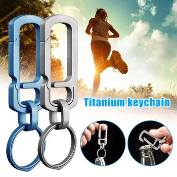 

Lightweight Titanium Alloy Keychain Key Ring Hanging Buckle Outdoor Carabiner for Camping N66