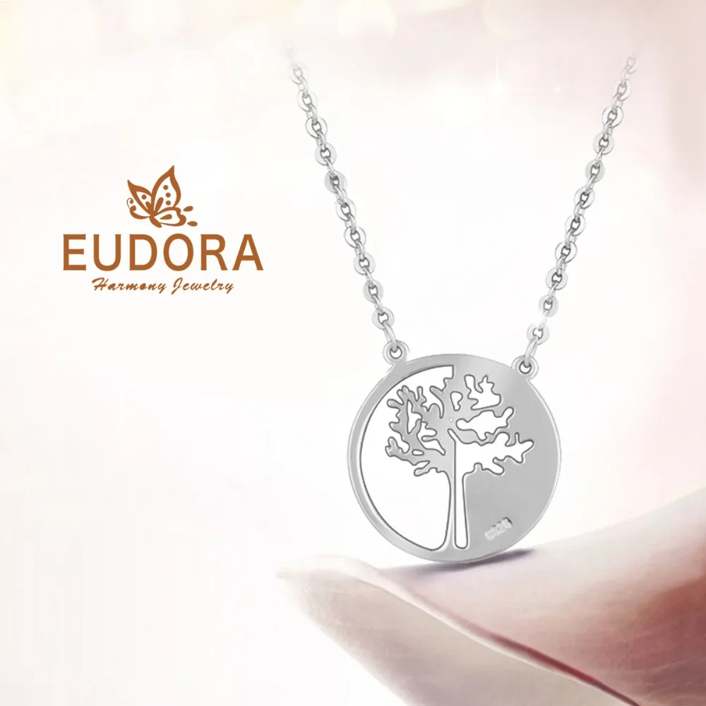 Eudora, классическое 925 пробы Серебряное семейное древо жизни, подвеска, ожерелья для женщин, модная цепочка 18 дюймов для женщин, хорошее ювелирное изделие CYD14