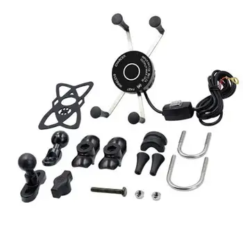 

Motorcycle wired wireless mobile phone holder fast charging Universal Motorcycle Phone Holder Bike Handlebar Stand
