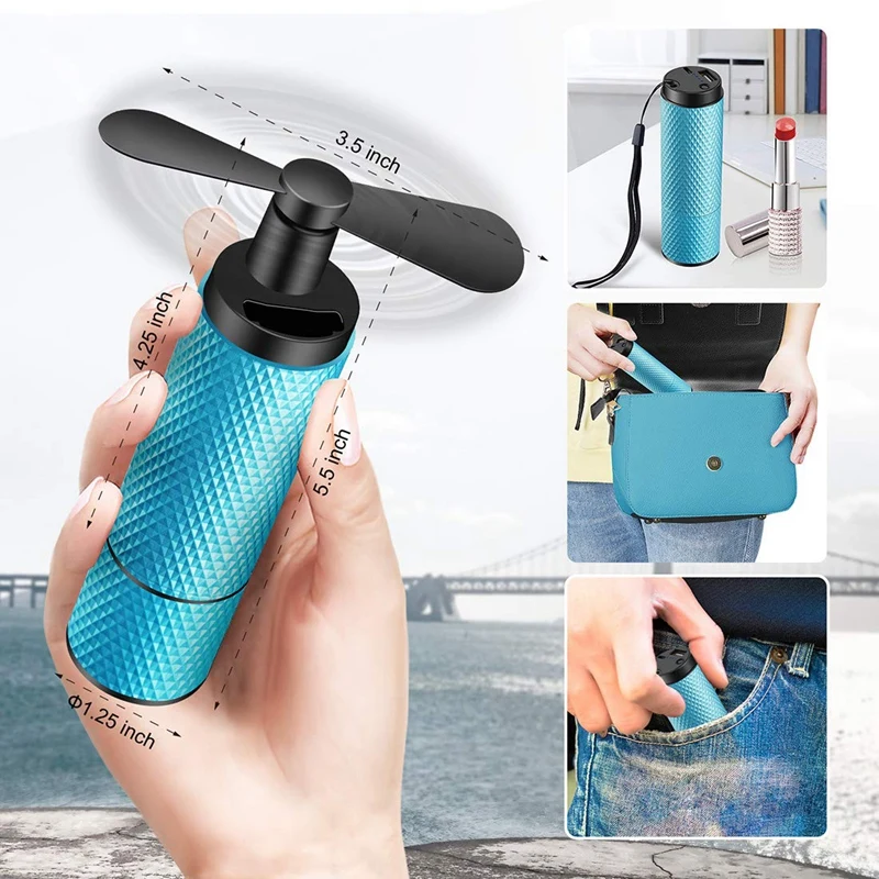 Ручные вентиляторы маленький вентилятор, Usb 2200Mah перезаряжаемая батарея, 8-12H время работы, путешествия/Футбол вентилятор охлаждения для женщин