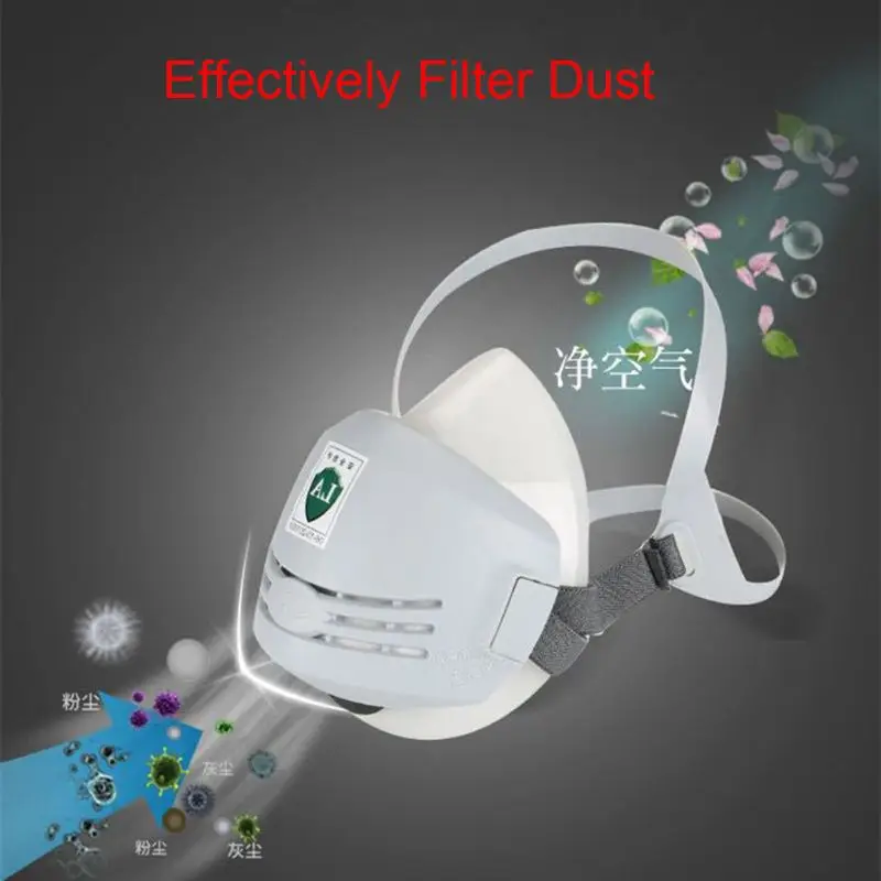 

1Set Half Face Dust Mask Anti Dust Respirator Filter Cotton Pad Industrial Paint Spraying Chemical Protective Mask