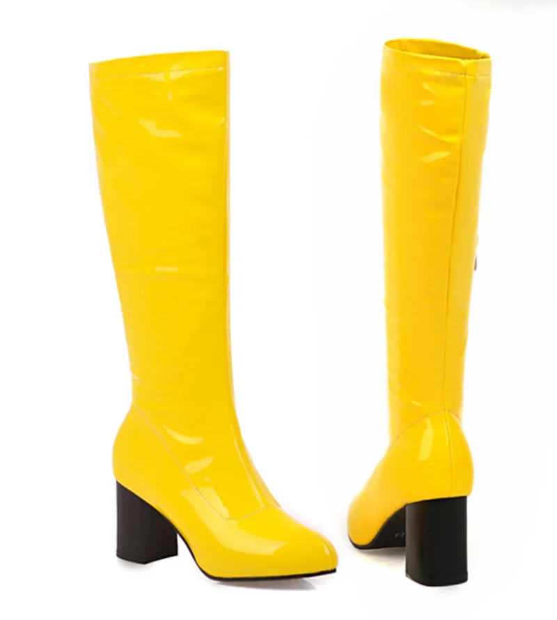 Женские ботинки новая осенне-зимняя модная женская обувь на высоком каблуке с острым носком на молнии, большие размеры 34-48, высота 7 см