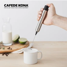 CAFEDE KONA Электрический пенообразователь вытягивание кофе цветок, нержавеющая сталь автоматический пенообразователь ручной пенообразователь