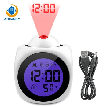 

Electronic Desktop Alarm Clock Digital Table Clocks Led Display Modern Projection Led Clock Snooze Function Cables
