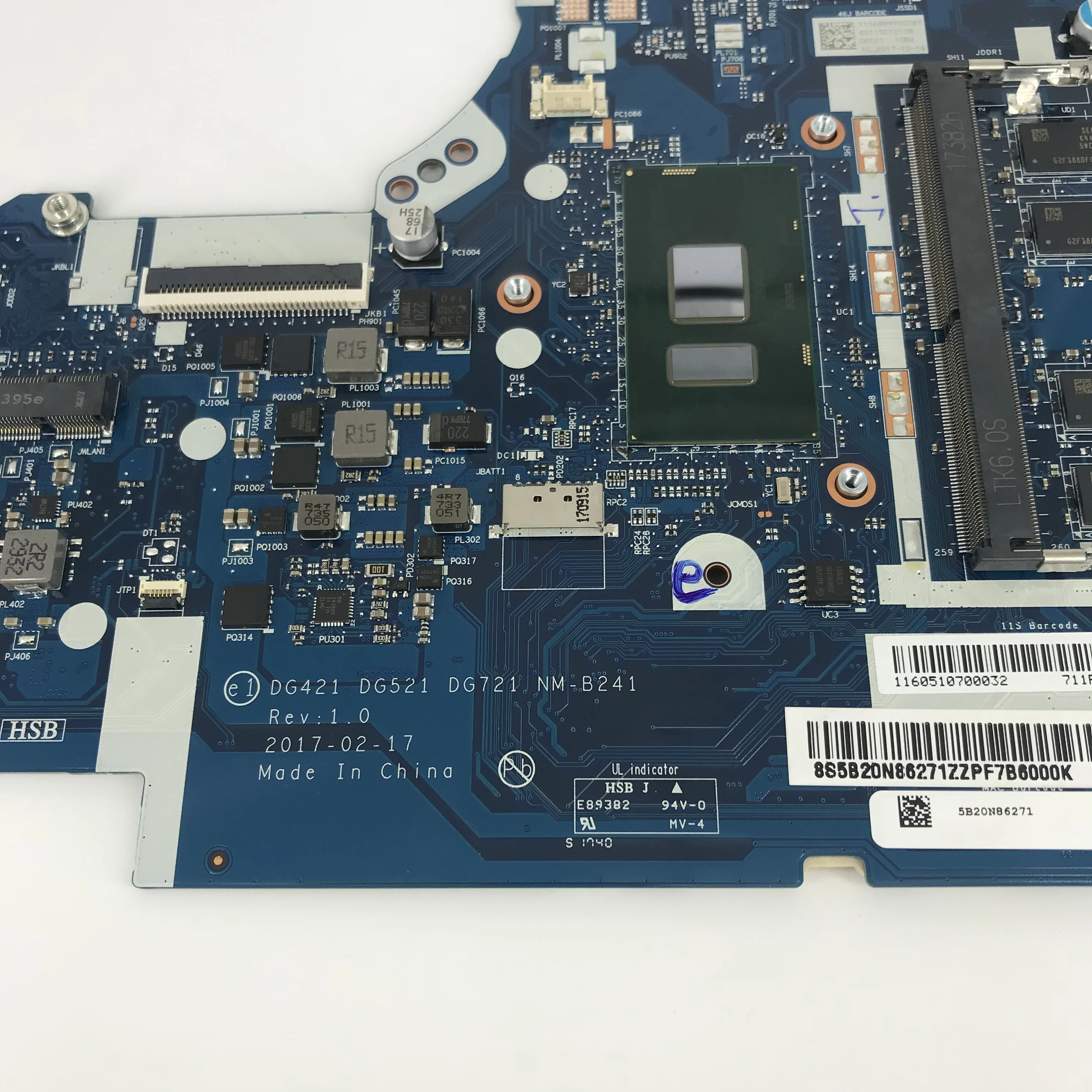 New  5B20N86271 systemboard For Lenovo ThinkPad 320-15IKB 320-15isk V320 Laptop Motherboard i7-7500U 4G 