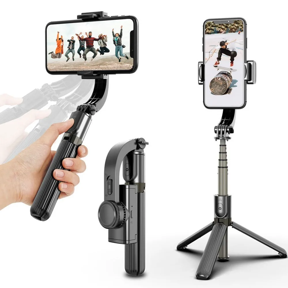 Handheld Grip Stabilizer Tripod 3 In 1 Bluetooth Selfie Stick Handle Remote Holder Selfie Stand for Iphone Android  Mini Tripods