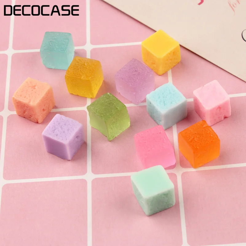 

Kuutti 30pcs Cubic Suagar Miniature Slime Charms Bead Headwear Flatback Crafts Ornaments Decoration Phone Case DIY Accessories