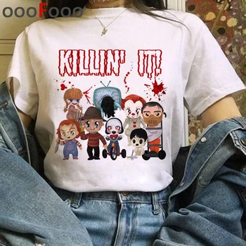

It Movie Harajuku Horror T Shirt Women It Clowns Ullzang Funny Cartoon T-shirt Halloween Pennywise Tshirt Hip Hop Top Tee Female