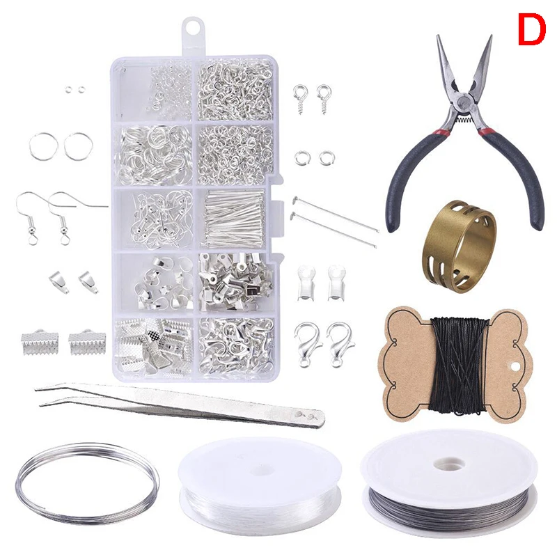 as pic 1 коробка сетка DIY материалы для изготовления ювелирных изделий кольца/застежка-лобстер/крючок/Торус/игла/зажим для изготовления коробок бисер комплект+ Ювелирные наборы инструментов - Цвет: as pic