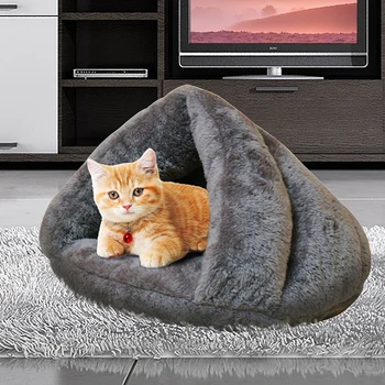 

Pet Bed for Small Cats Dogs Soft Nest Kennel Bed Cave House Sleeping Bag Mat Pad Tent Pets Winter Warm Cozy Plush Basket
