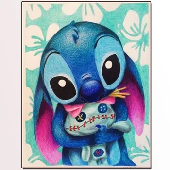 

2019 new full drill diamond painting 5D Anime Lilo & Stitch Home Decor 5D DIY Diamond embroidery