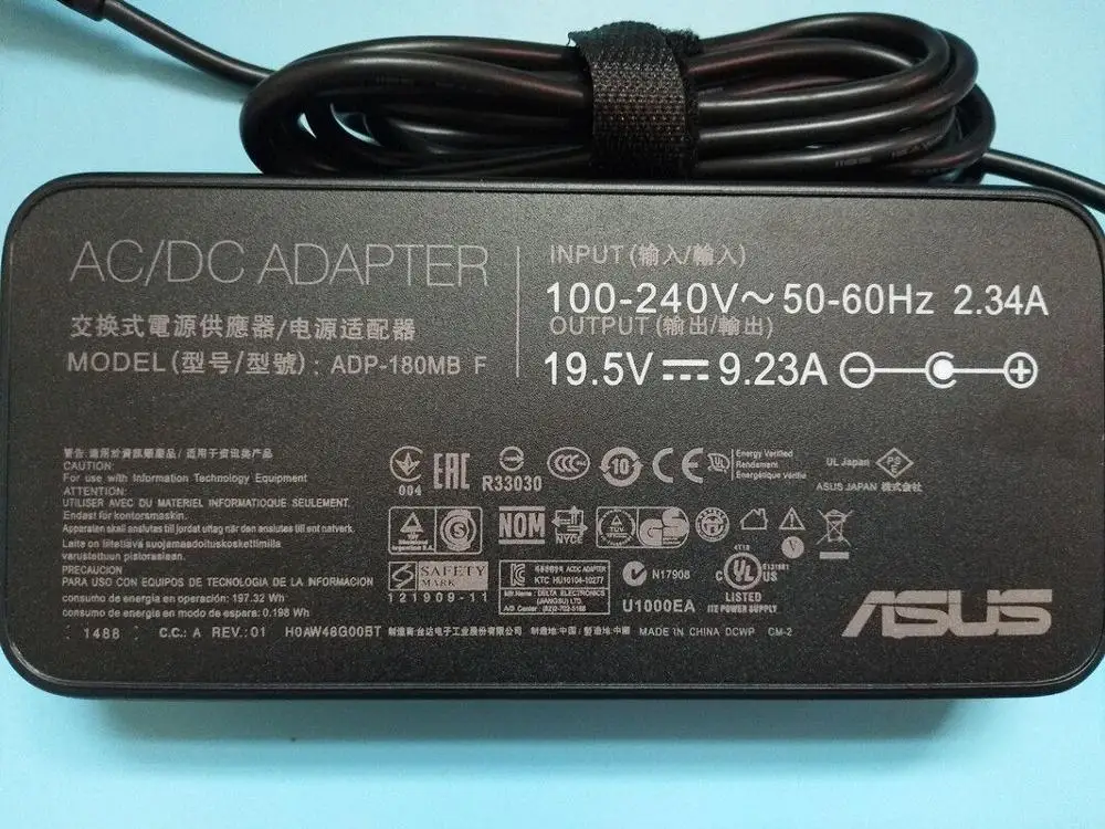 Адаптер для ноутбука 19,5 V 9.23A 180W 5,5*2,5mm ADP-180MB F AC зарядное устройство для ноутбуков asus