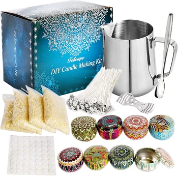 

For Beginners Professional DIY Candle Making Kit Scented Complete Craft Tools Heating Cup Easy Use Tins Portable Accessories