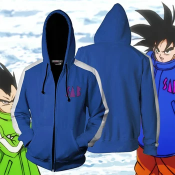 

Men Zip Up Hoodies Dragon Ball Super Jacket 3D Vegeta Kid Goku Printed Anime Hooded Cosplay Zip Up Sweatshirt Coats