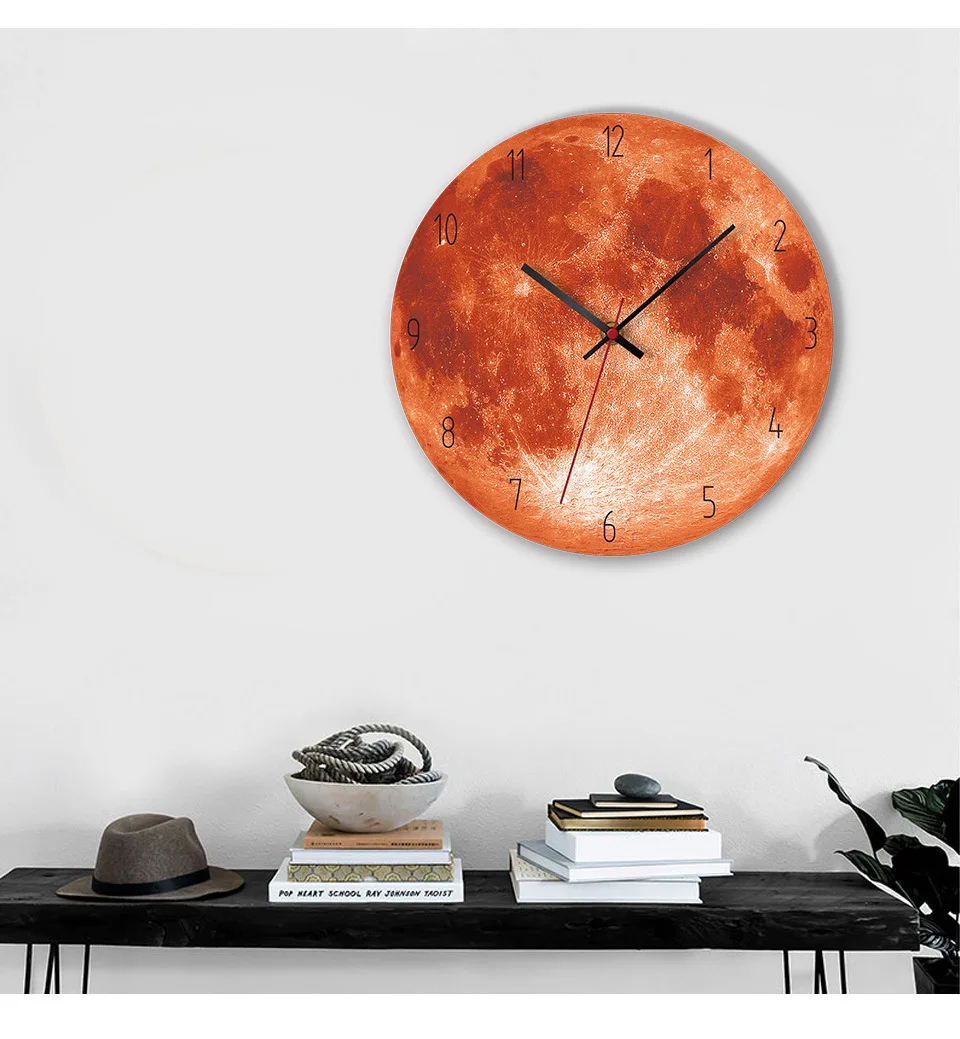 Hot Selling Home Moon Creative Living Room Wall Clock Acrylic Decorative Black Hole Clock